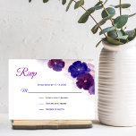 Lila Pflaumenbläserne UAWG Wedding RSVP Karte<br><div class="desc">Liebliche Blumenkarten mit Aquarell UAWG. Lila,  Pflaume,  Auberginen,  Auberginen,  königsblaue Farben. Perfekter Herbst / Herbst Hochzeit Thema. Bearbeiten von Karten - Einfach Ihre Daten hinzufügen oder Schriftart,  Farbe und Größe ändern.</div>
