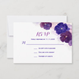 Lila Pflaumenbläserne UAWG Wedding RSVP Karte