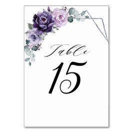 Lila Pflaumenblüten Geometrische Hochzeit Tischnummer