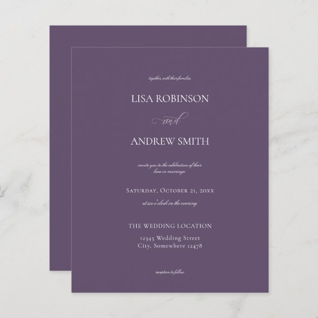 Lila Pflaumenkalligrafie (Vorne/Hinten)