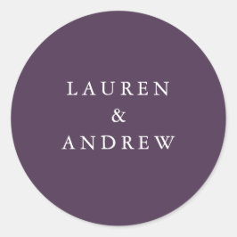 Lila Pflaumenmus Moderne Hochzeitsfeiern Umschlag  Runder Aufkleber