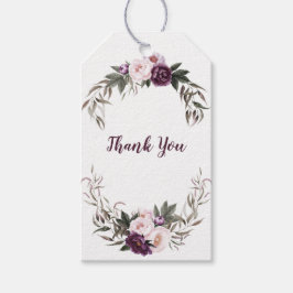 Lila Pflaumenrosa-Peonies Vielen Dank | Geschenkanhänger