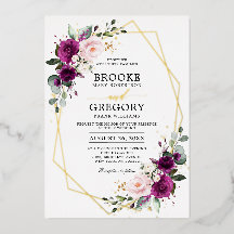 Lila Pflaumenrot Rose Boho Geometric Wedding