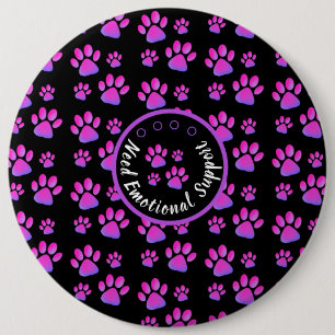 Lila Pfotendruck bei Tieren personalisiert Button