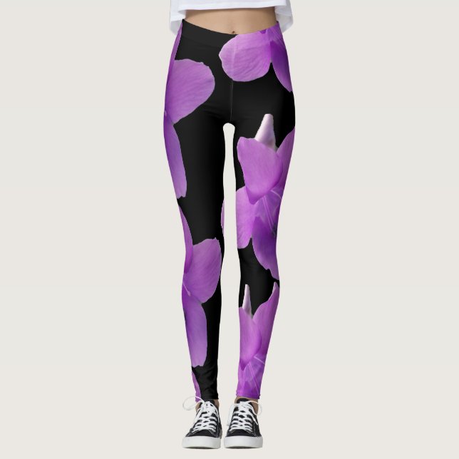 Lila Philippinischer Violettschwarz Leggings (Vorderseite)