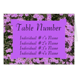 Lila Phlox-Hochzeits-Tabellen-Platzkarte-Schablone