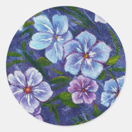 Lila Phlox-Sticker Runder Aufkleber