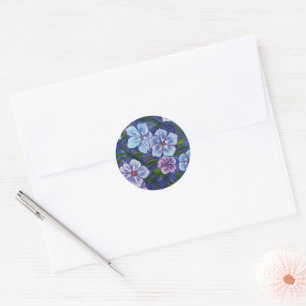 Lila Phlox-Sticker Runder Aufkleber