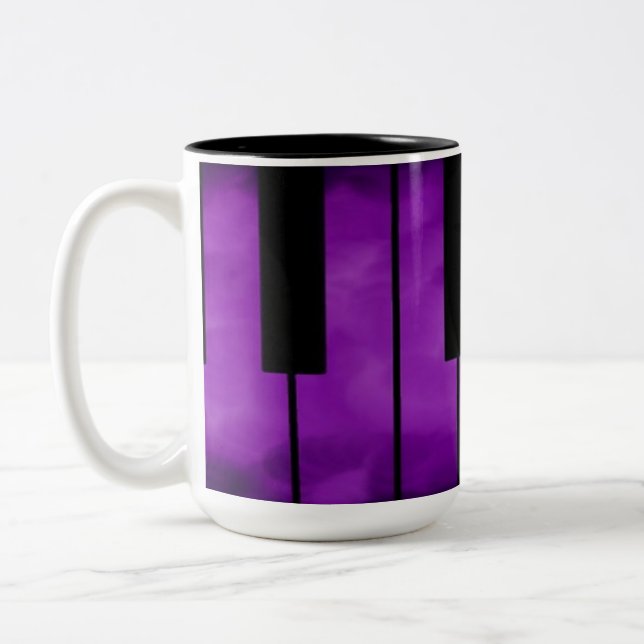 Lila Piano Keys Music Coffee Tasse (Links)