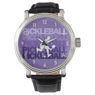 💜 Lila Pickleball-Silhouette Pickleball Armbanduhr