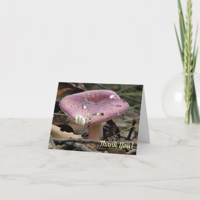 Lila Pilz Dankeskarte (Vorderseite)