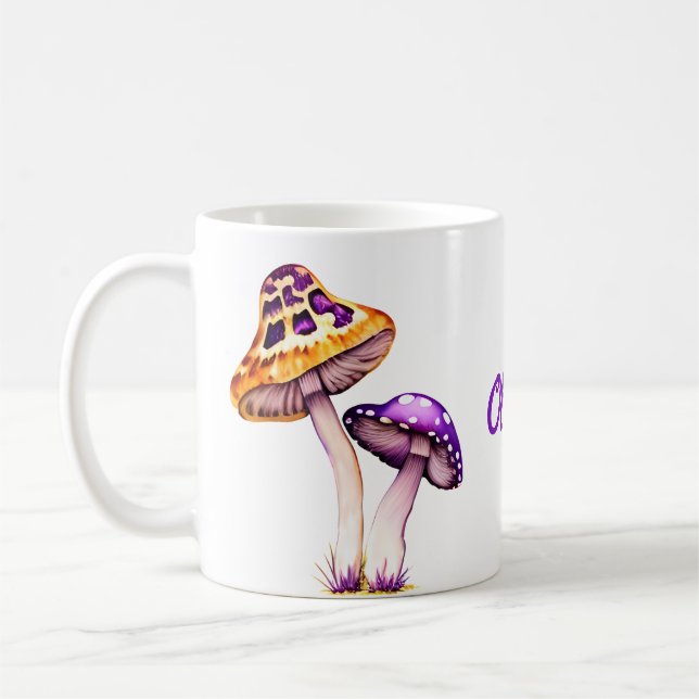 Lila Pilze Amanita Pilz Kaffeetasse (Links)