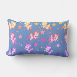 Lila & pink Baby Unicorns Lumbar Kissen