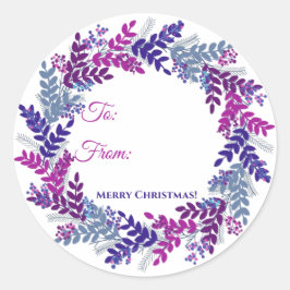 Lila Pink Berry Wreath Weihnachtsgeschenk Sticker