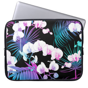 LILA PINK BLAUE AQUA TROPISCHE PFLANZE LAPTOPSCHUTZHÜLLE