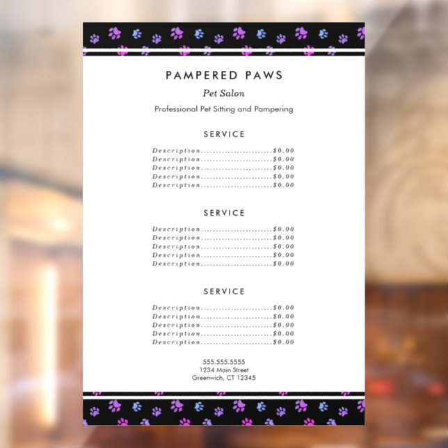 Lila Pink Blue Beruflich Pet Salon Service Fensteraufkleber (Blatt 2)