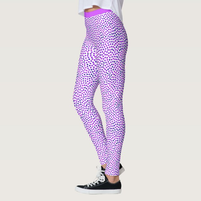 Lila Pink Blue Girly Trendy Chic Stipple Muster Leggings (Links)