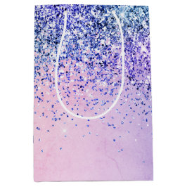 Lila Pink Blue Ombre Glitzer Mittlere Geschenktüte