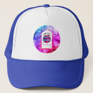 Lila Pink Blue Spooky Bat Modernes glückliches Hal Truckerkappe