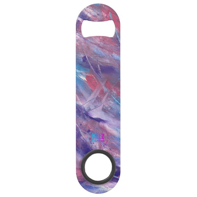 Lila Pink Blue White Bottle Opener Speed Flaschenöffner (Vorderseite)