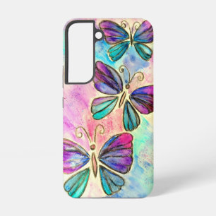 Lila Pink Butterfells Samsung Galaxy Case Samsung Galaxy Hülle