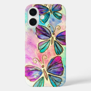 Lila Pink Butterflies iPhone Case