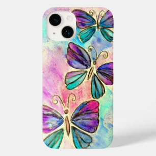 Lila Pink Butterflies iPhone Case