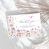 Lila Pink Butterfly Babydusche Danke Karte