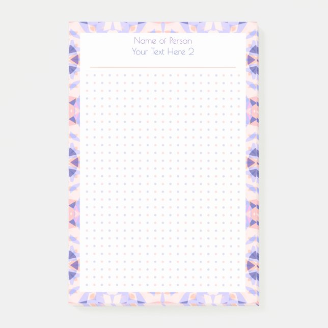 Lila Pink Dot Grid Student Gift Plane Post-it Klebezettel (Vorderseite)