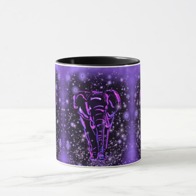 Lila Pink Elephant Coffee Tasse in Starry Night (Zentrum)