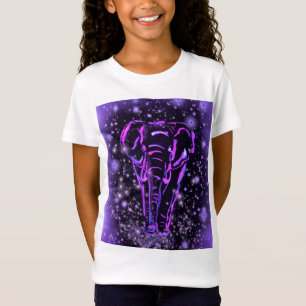 Lila Pink Elephant T - Shirt Starry Night
