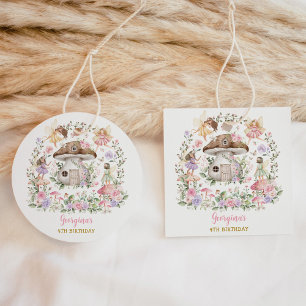 Lila Pink Fairy Blumengarten Geburtstag Geschenkanhänger