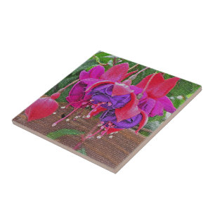 LILA & PINK FUCHSIA KERAMIK TITEL/TRIVET FLIESE