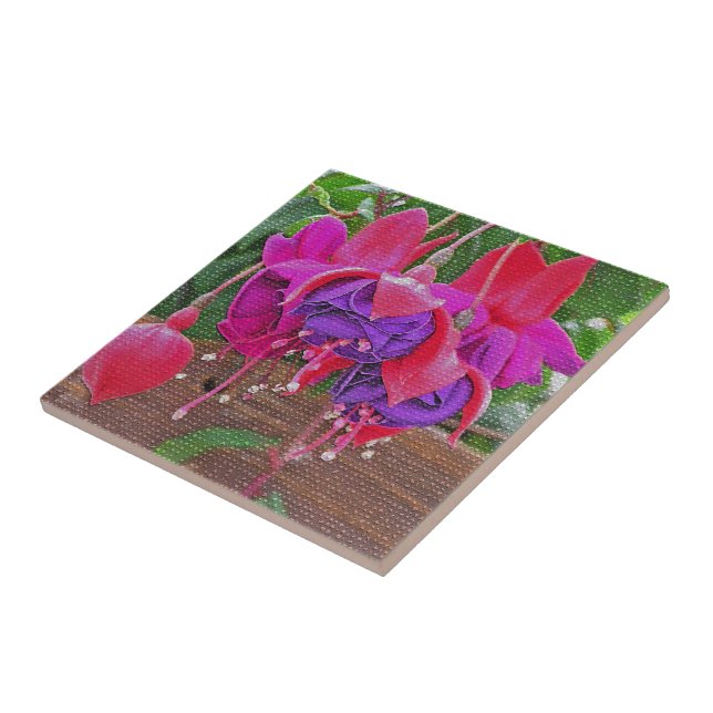LILA & PINK FUCHSIA KERAMIK TITEL/TRIVET FLIESE (Seite)