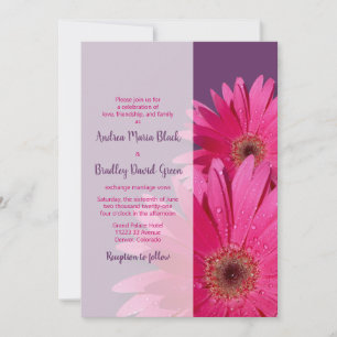 Lila Pink Gerbera Daisy Wedding Einladung