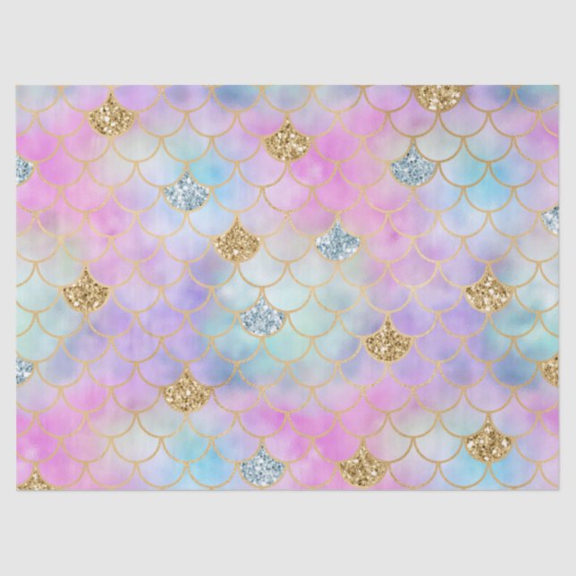 Lila Pink Gold Aqua Glitzer Mermaid Sparkone      Seidenpapier (Vorderseite)