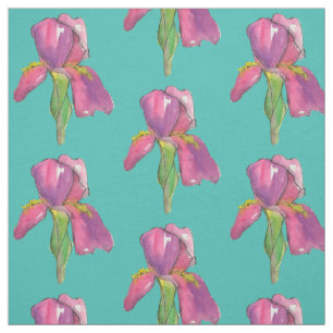 Lila Pink Iris Türkis Stoff