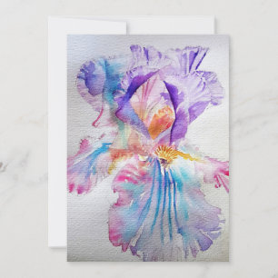 Lila Pink Iris Wasserfarbe Geburtstagsempfehlung Einladung