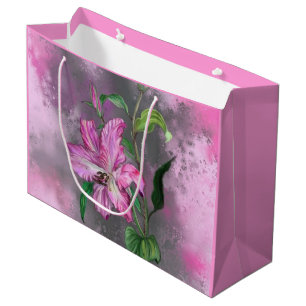 Lila Pink Lily Blume Geschenktafel Malerei Große Geschenktüte