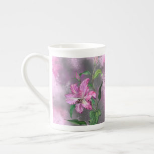 Lila Pink Lily Blume Tasse - Malerei