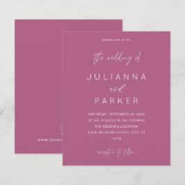 Lila Pink-MOD-Kalligrafie-Hochzeit