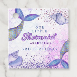 Lila Pink Modern Glitzern Mermaid Birthday Geschenkanhänger