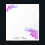 Lila Pink Modernes Boho Pampas Grass Foliage Notizblock<br><div class="desc">Personalisiert stehend mit elegantem Bouquet aus getrocknetem Pampasgras und Zweigen mit Glitzer-Effekt für Imitate.</div>