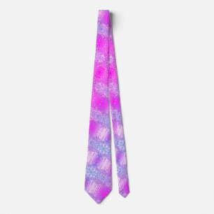 Lila Pink Neon Chiny Glitzer Sparkle Tropfens Part Krawatte