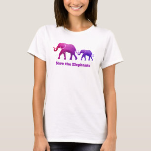 Lila Pink Ombre Elephant Kuh Calf T - Shirt