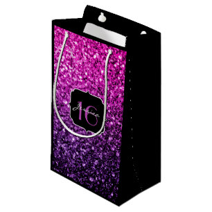 Lila Pink Ombre Glitzer Glitzern Sweet 16 Kleine Geschenktüte
