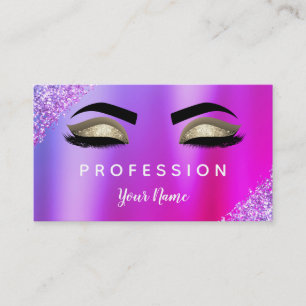Lila Pink Ombre Glitzer Sparkle Makeup Artist Visitenkarte