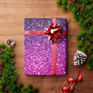 Lila Pink Ombre Imitate Glitzer Glitzern Geschenkpapier