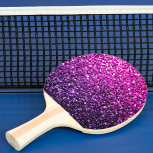 Lila Pink Ombre Imitate Glitzer Glitzern Tischtennis Schläger
