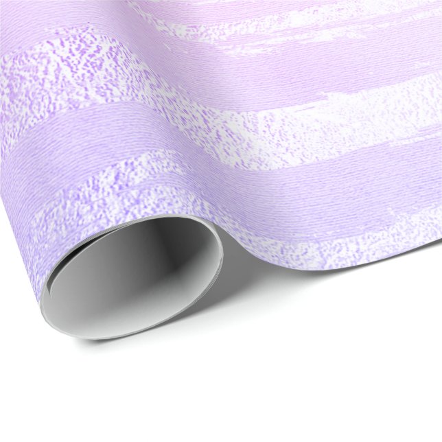 Lila Pink Ombre Pastell Lines Strokes Wasserfarbe Geschenkpapier (Rolleneckpunkt)